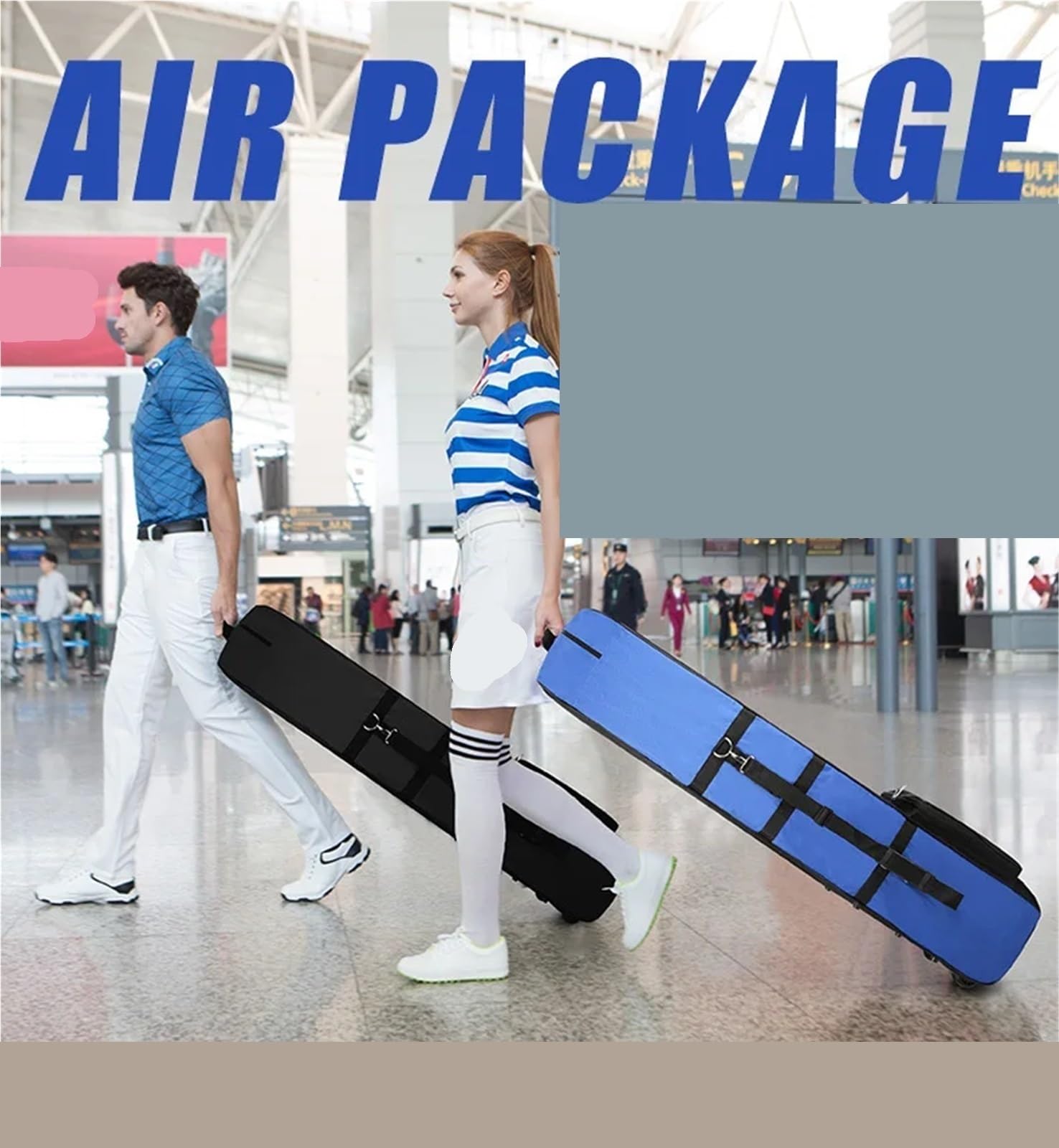 Funda para Bolsa De Golf Bolsa de aviación Golf Polea Nailon una Sola Capa a Cuadros