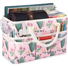 Craft Organizer Tote Bag with Multiple Pockets,Scrapbooking Art Storage
