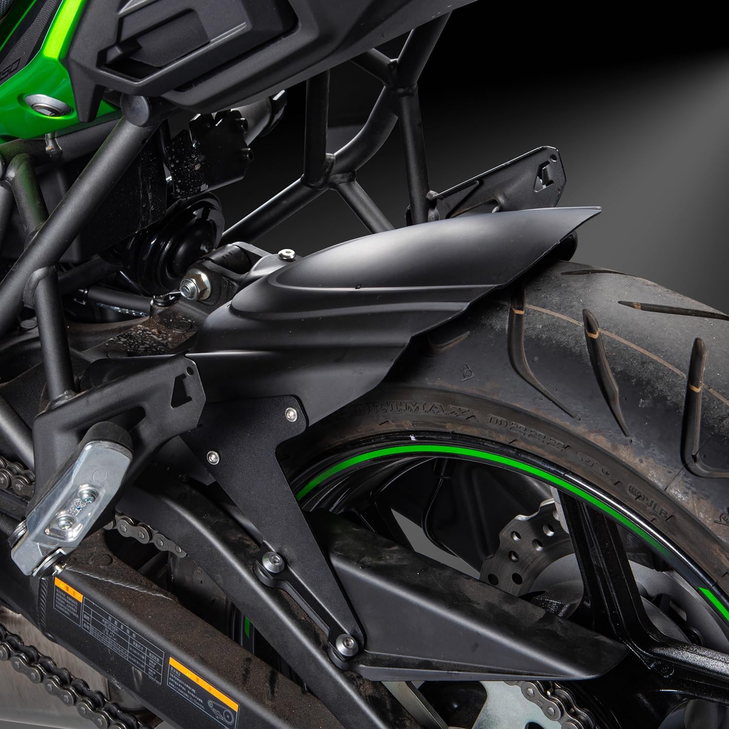 Motorcycle Rear Fender Fit for KLE650 Versys 650 ABS/LT 2014-2025, ABS Plastic Back Tire Mudguard Wheel Splash Mud Guard Protector, Black