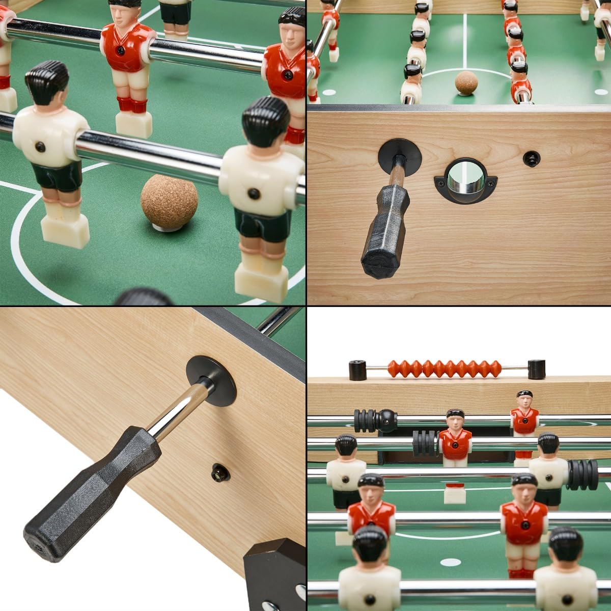 Kangui Babyfoot Adulte - Robuste - Barres télescopiques - 2 à 4 Joueurs - 3 Balles liège inclues