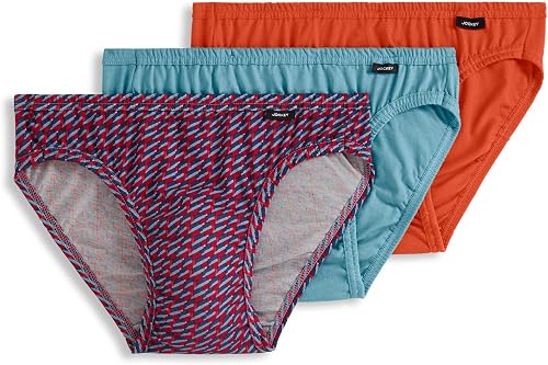 Jockey Elance Bikini- 3 Pack - 100% Cotton Underwear for Men, Autumn Leaf/Duet G