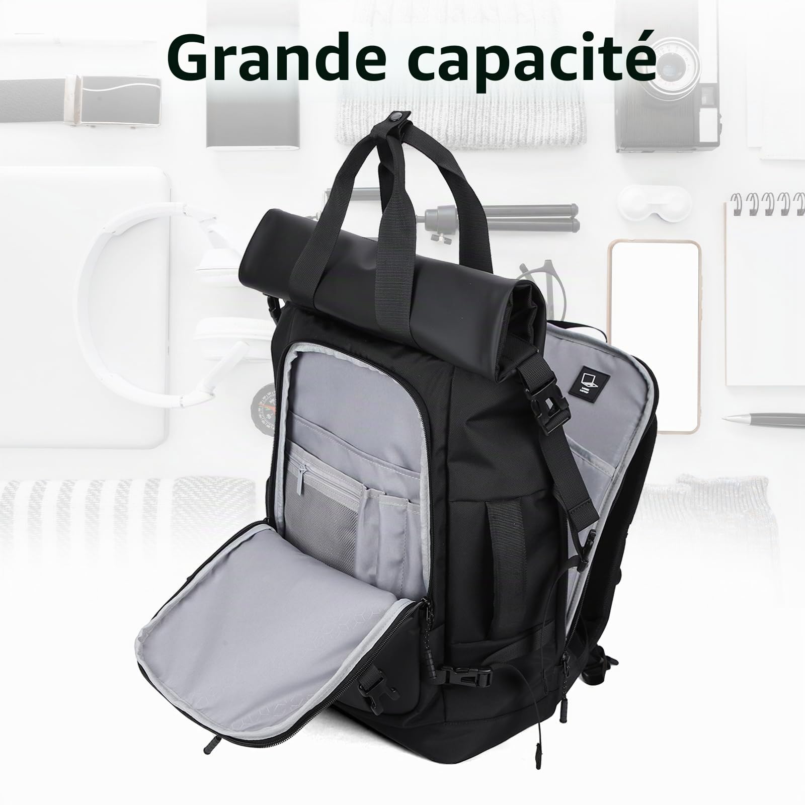 Sac à dos étanche pour homme et femme, avec ordinateur portable de 15,6 ", pliable, décontracté, pour le cyclisme, les loisirs et les voyages