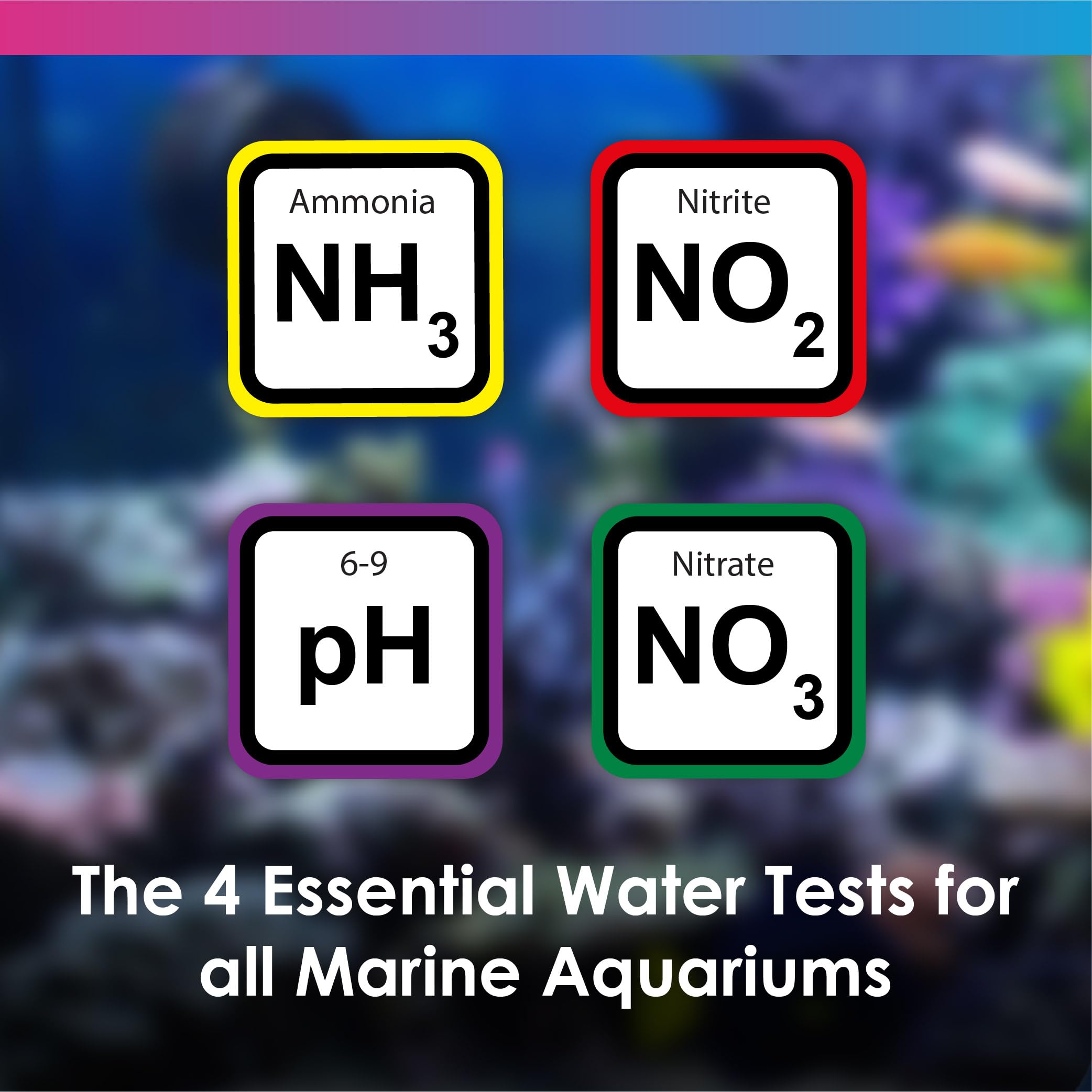 NT Labs Aquarium Lab Multi Test Kit – Test para Acuario Marino 4 en 1 (Amoníaco, Nitrito, Nitrato, pH) hasta 155 Test, Kit Líquido Alta Precisión