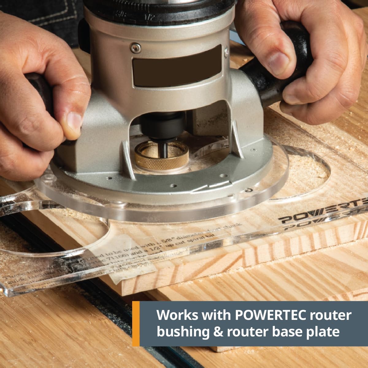 POWERTEC 71356 Clear Acrylic Butterfly Bowtie Router Template for Woodworking, Decorative Wood Router Jig Stencils Inlay Kit for Precise Cuts (7 in 1 Template) (Pack of 2)