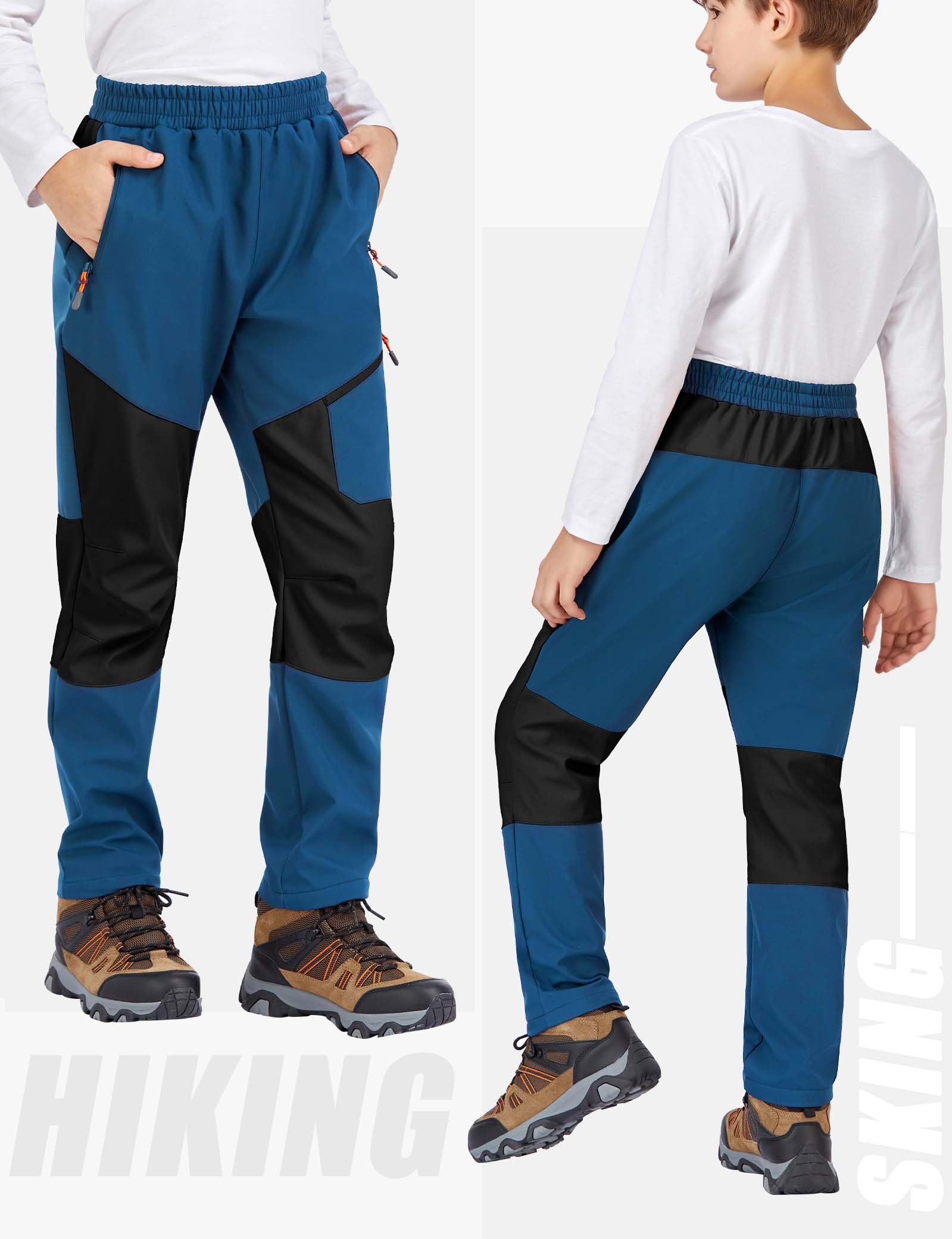 Winterhose Kinder Gefütterte Skihose Jungen Thermohose wasserdichte Winddichte Wanderhose Outdoor Softshell Hose