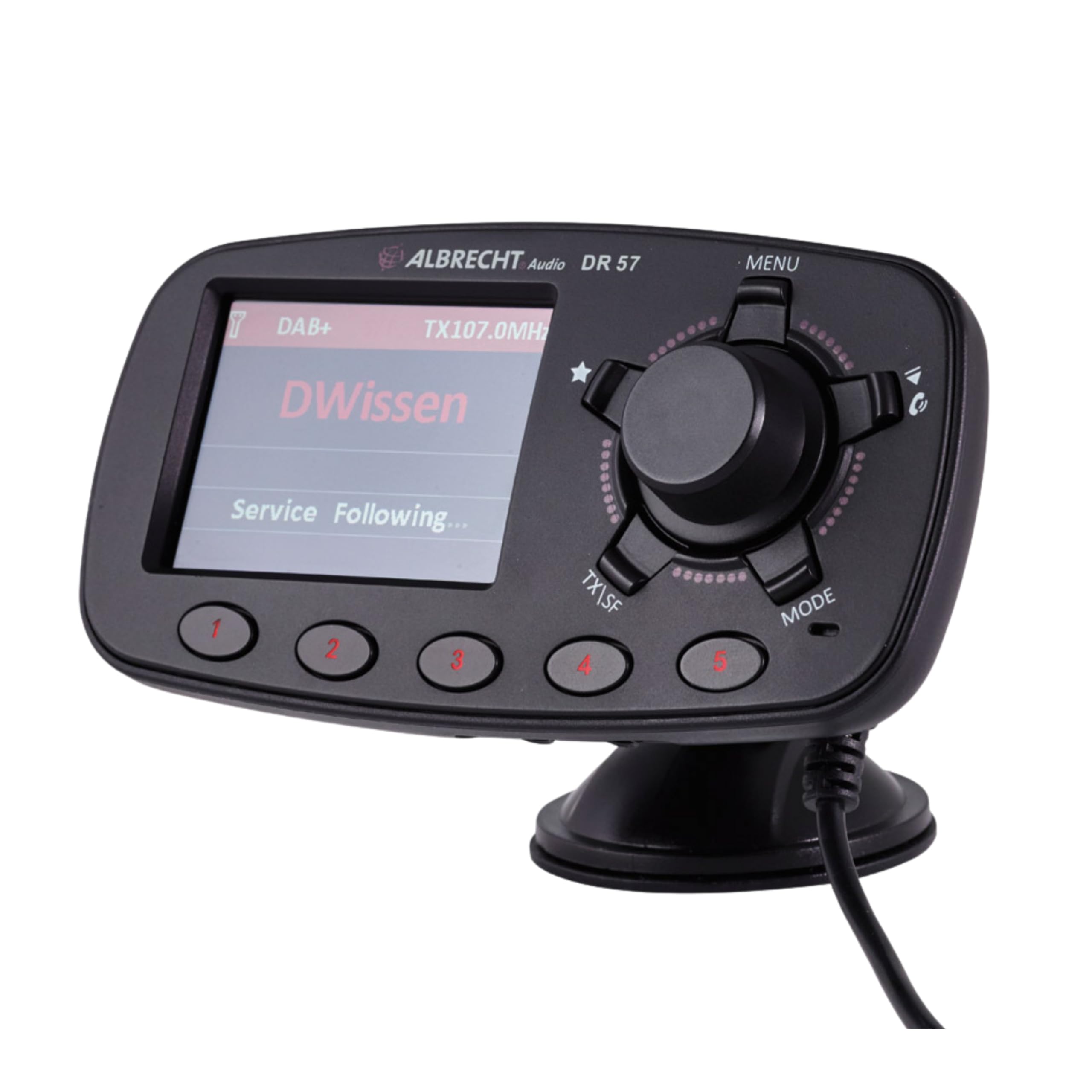 Albrecht DR 57 Adapter zum Aufrüsten von Auto-Radios, 27257, FM-Transmitter für DAB+ Sender und Bluetooth-Verbindung vom Smartphone zum UKW-Radio, schwarz