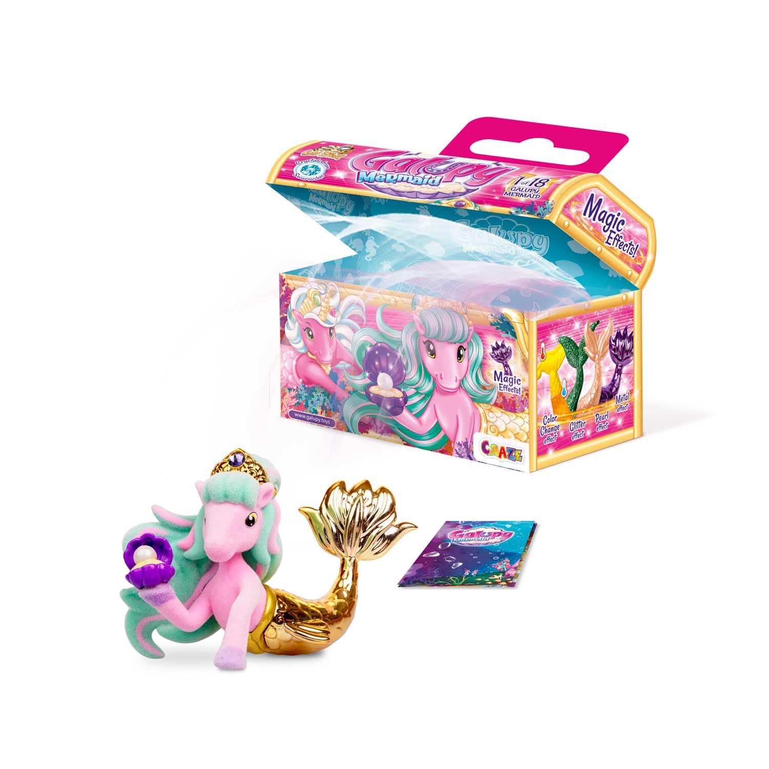 Galupy Mermaid, Unicorn Mermaid Toy for Girls, Unicorn Collectible Gifts with Mermaid Tail, Unicorn Fantasy Playset, Unicorn Kids Toy with 18 Collectable Unicorn Figures for Girls