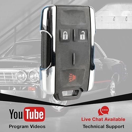 Miniatura 5 de Juego de 2 fundas cromadas para llave remota de entrada sin llave y almohadilla para Chevy Silverado Colorado  GMC Sierra Canyon 2014 2015 2016 2017