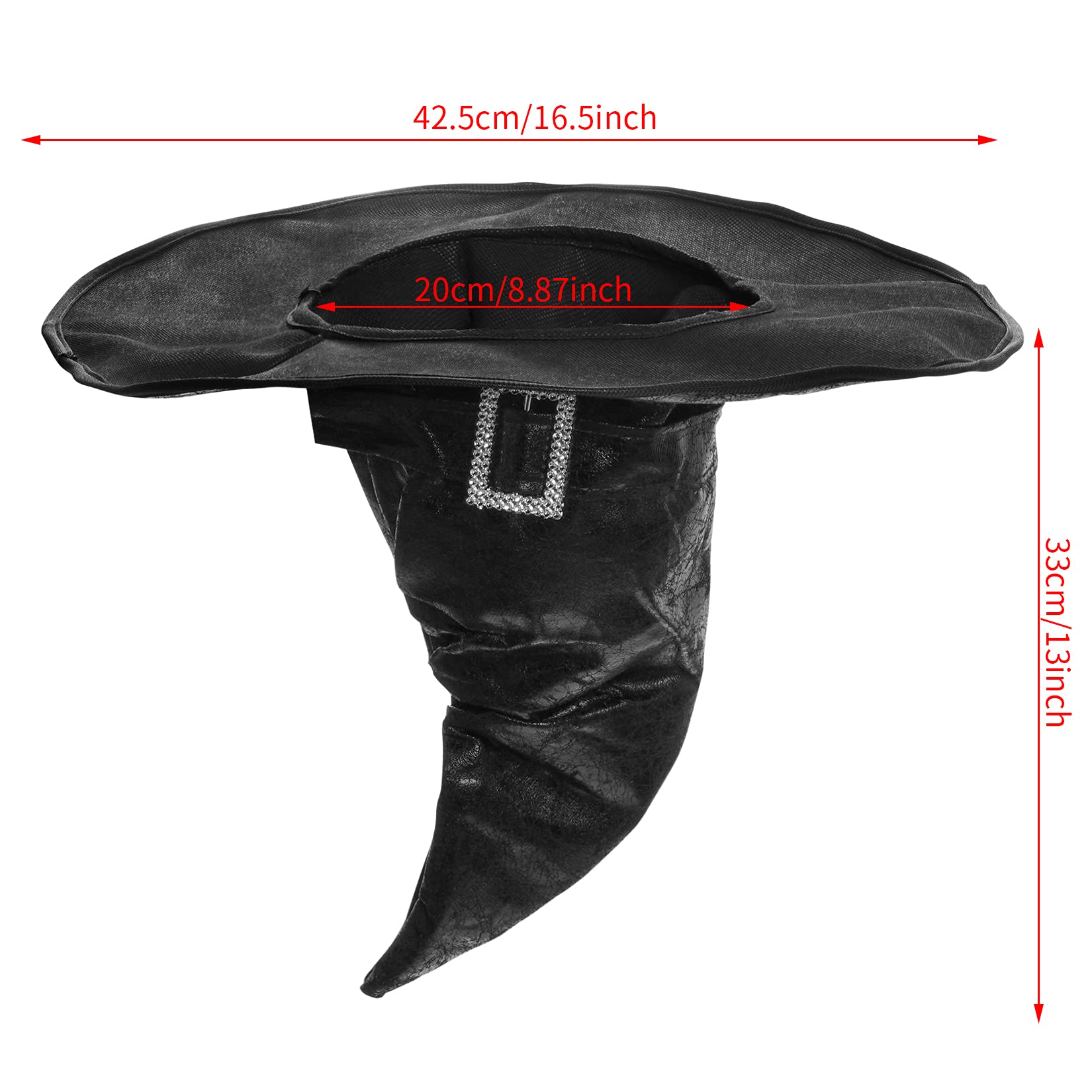 baotongle Halloween Witch Hat Wizard Hat Costume Cosplay Witch Hat Men Women Wide Brim Hat Accessories for Festival Fancy Dress Accessories - Image 2