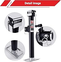 Vista 6 de TYT Gato para remolque giratorio de montaje en tubería soldable de 5000 libras, gato de lengüeta de remolque de viaje vertical de 15 pulgadas