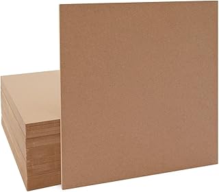 20 Pack Blank Wood Boards for Crafts, 1/4 Inch Thick Square MDF Chipboard Sheets (12x12 In)