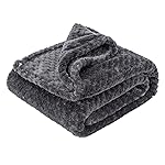 Fuzzy Blanket or Fluffy Blanket for Baby Girl or boy, Soft Warm Cozy Coral Fleece Toddler, Infant or Newborn Receiving Blanket for Crib, Stroller, Travel, Decorative (4060, Dark Grey)