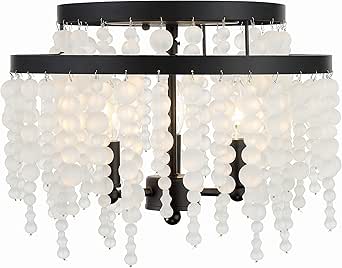 Crystorama Poppy 3 Light Matte Black Semi Flush Mount