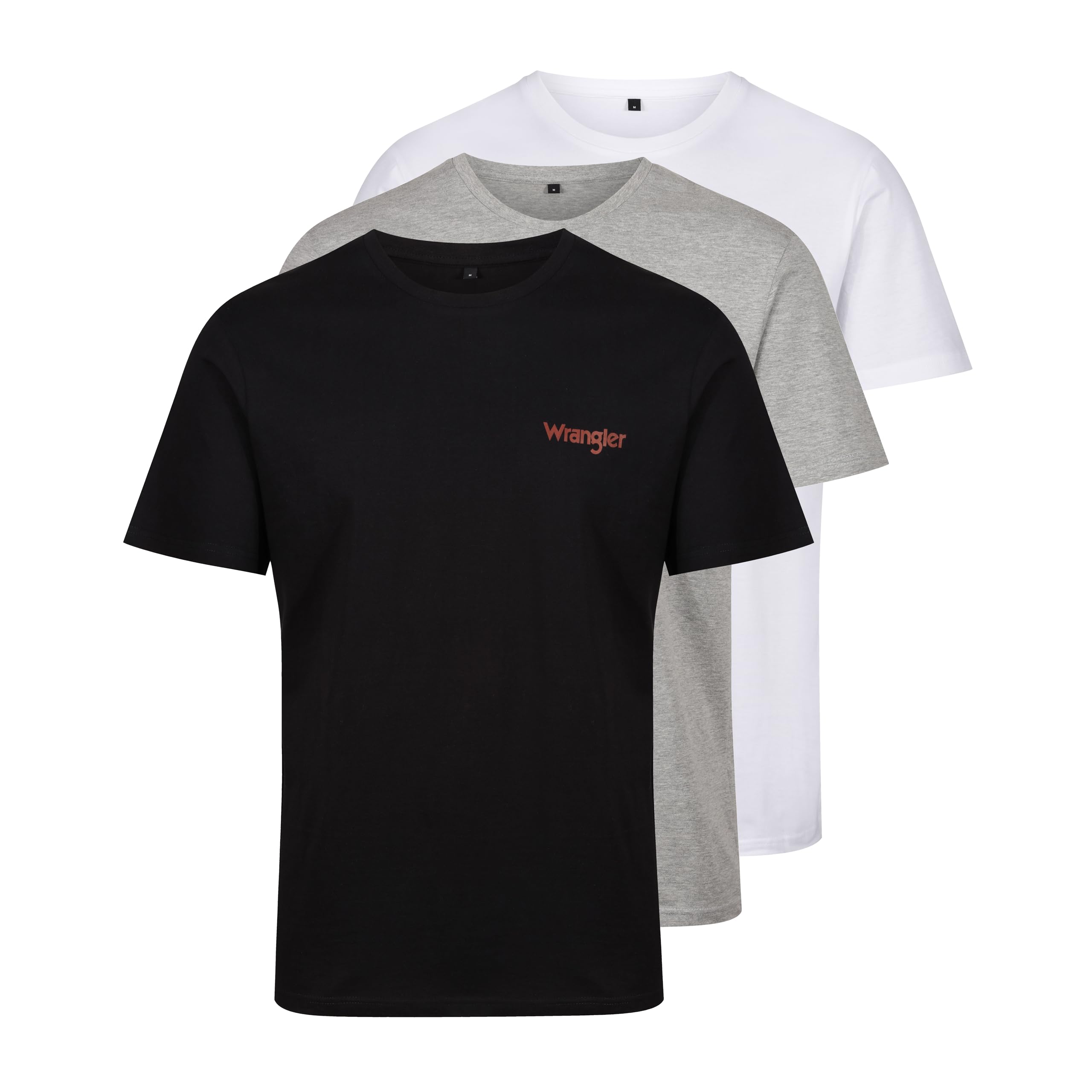 Wrangler Koszulka męska Marston (3 sztuki), Czarny/Szary Marl/Biały, L-XL