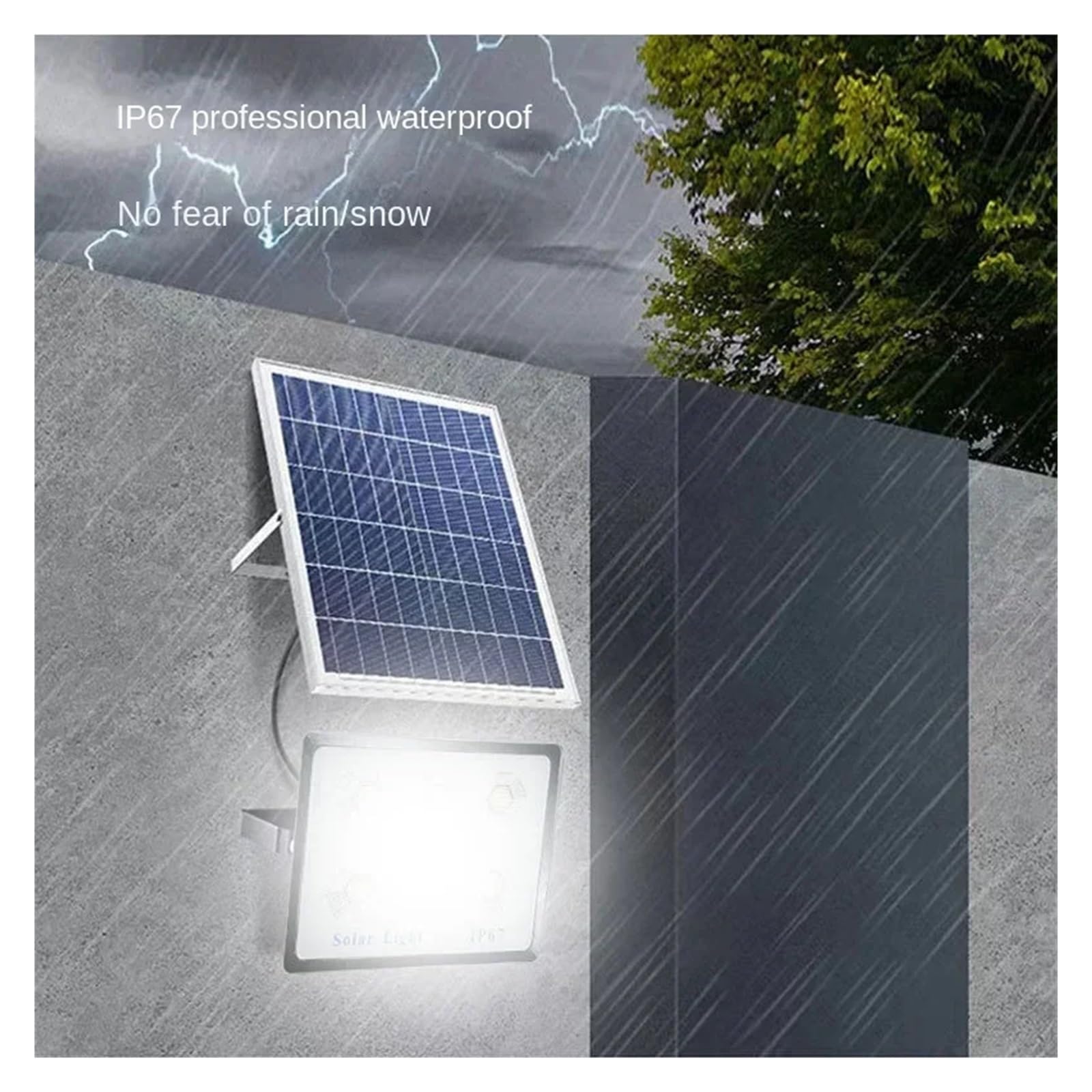 Lampy solarne, Solarna lampa zewnętrzna ścienna lampa dziedzińca lampa oświetleniowa jasna lampa o dużej mocy 200W domowe zewnętrzne światło przeciwpowodziowe do ogrodzenia, drzwi, garażu, podwórka