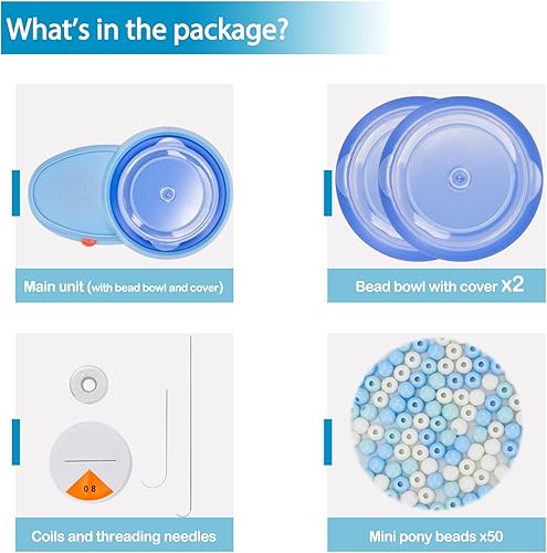 Miniatura 2 de Spinner eléctrico de cuentas para hacer joyas, herramientas automáticas de cuentas con girador de cuentas, 3 cuencos de cuentas con tapas, 2 agujas