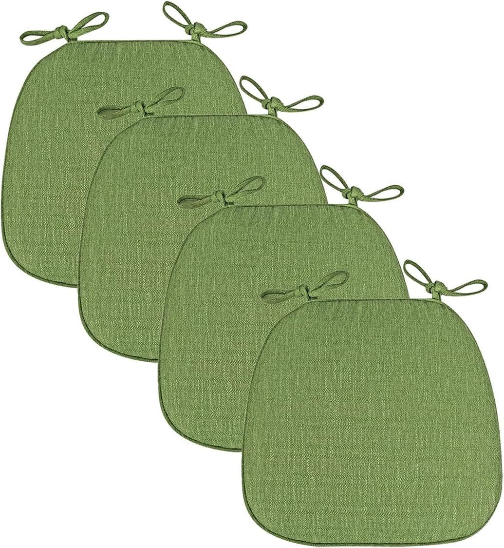 SVFOEBJM Dining Chair Cushions with Ties Pack of 4 Soft Zippered Seat Cushions for Kitchen and Dining Room Comfortable Green Horse Saddle Style Perfect for Home Décor