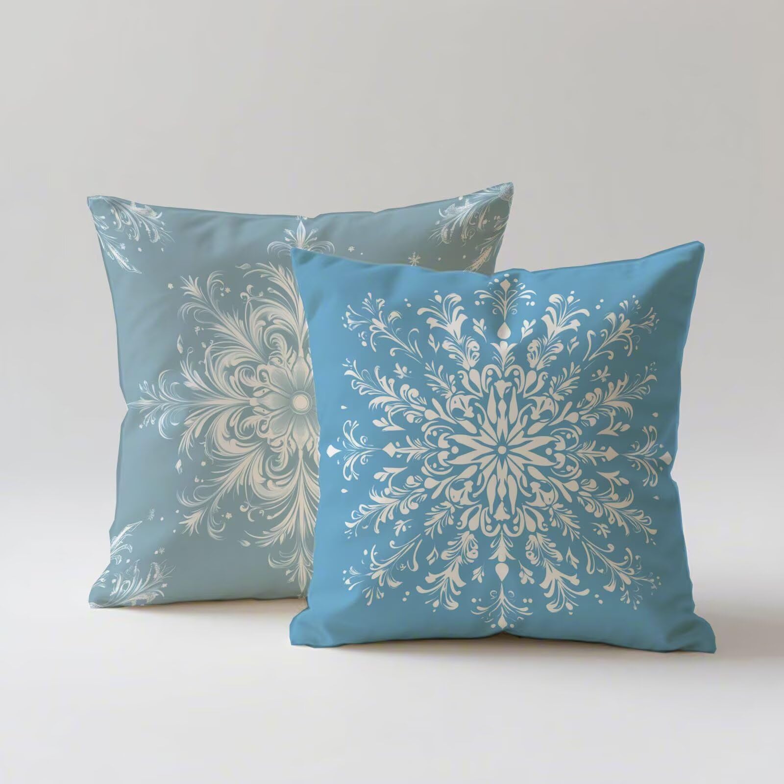 Housse de coussin 45x45 velours bleu decoration boheme haut de gamme double face G-162