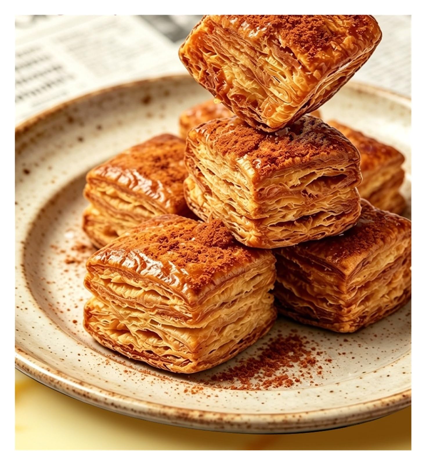 50 g de bocaditos de croissant de mantequilla, rico sabor tostado, una delicia crujiente del tamaño de un bocado(4bag)