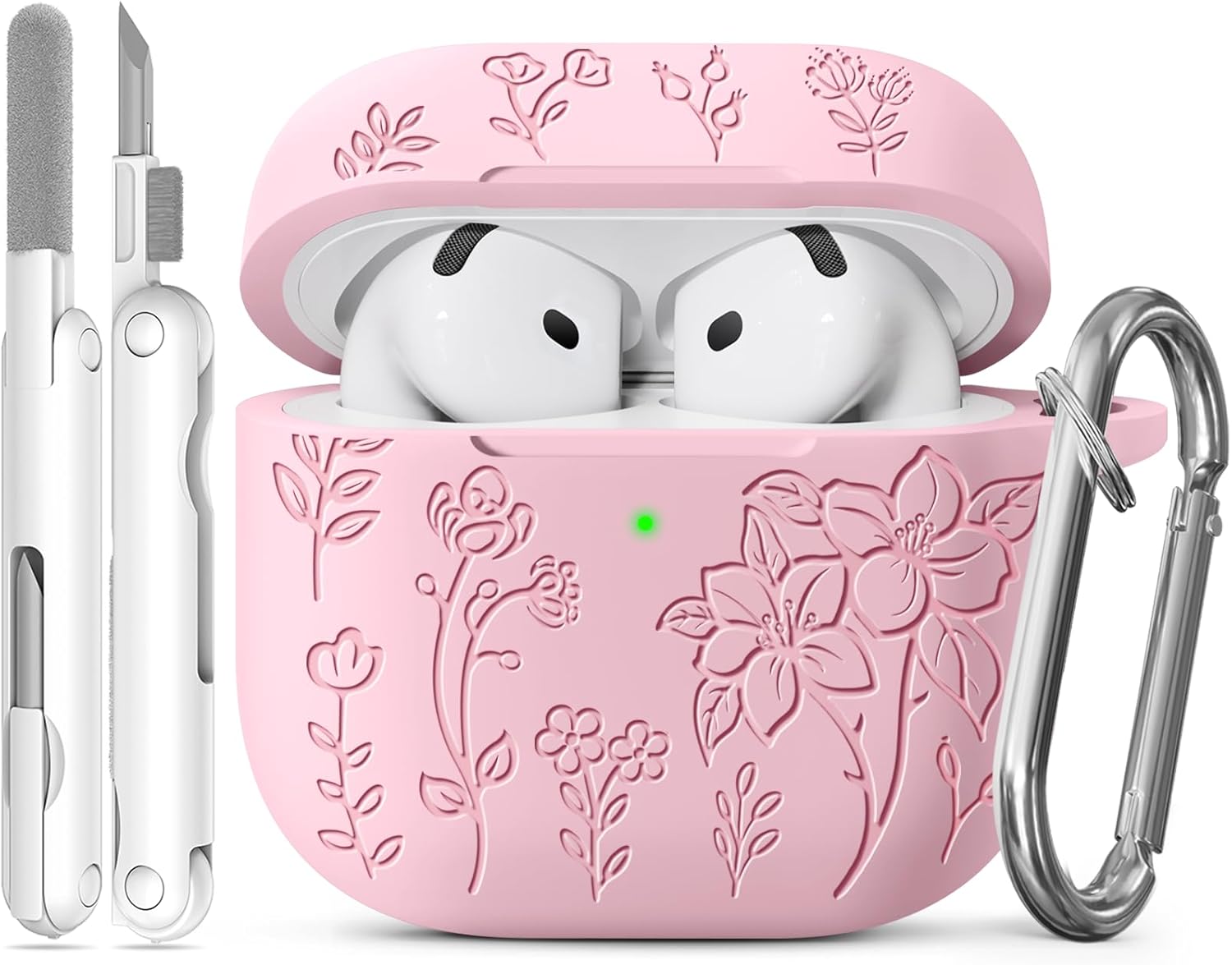 Product image of for AirPods 4 Case Pink, Soft Silicone Airpod 4 Case with Cleaning Kit & Anti-Lost Keychain Compatible with AirPods 4th Generation Cover 2024 for Women Girly, Anti-Scratch, Full Protective