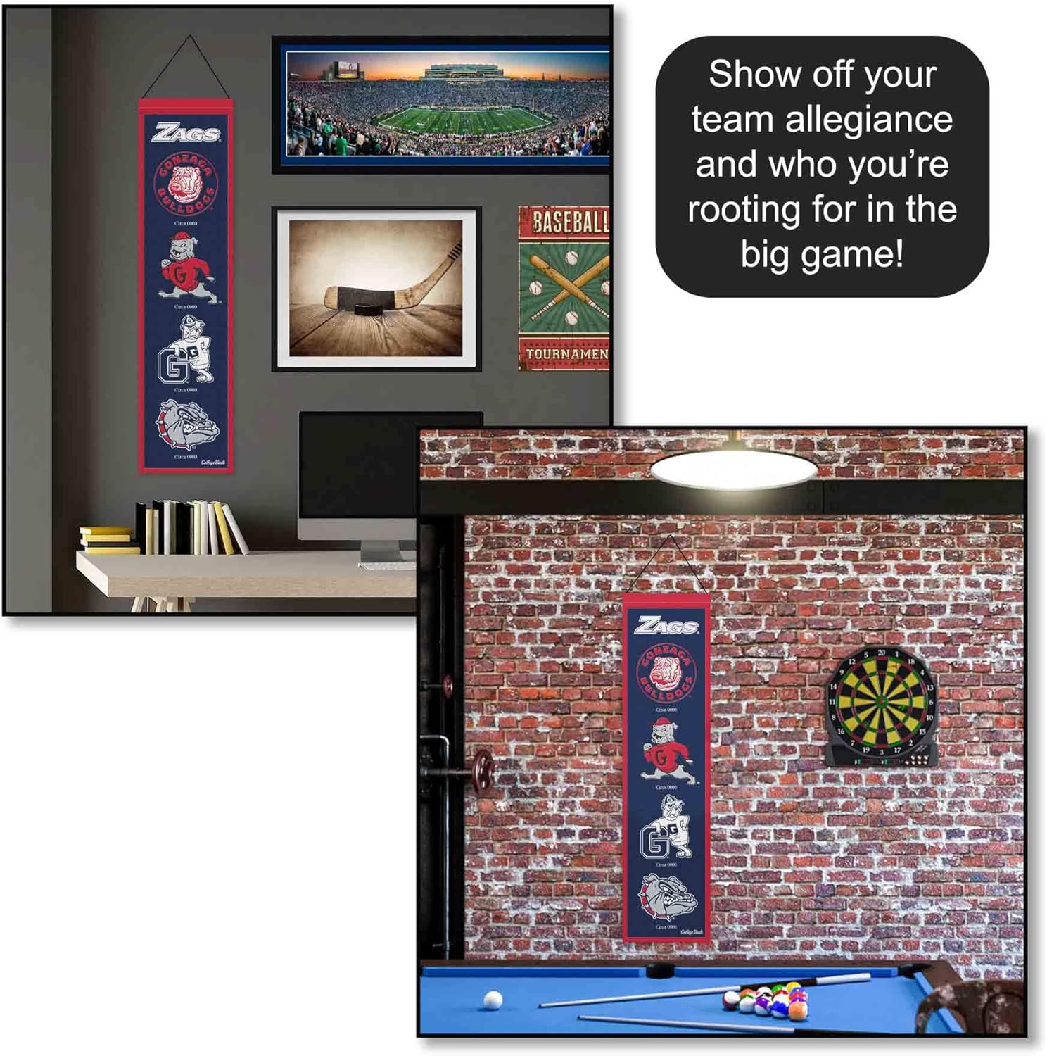 WinCraft Gonzaga University Bulldogs Evolution 8x32 Inch Vertical Wool Embroidered Hanging Banner