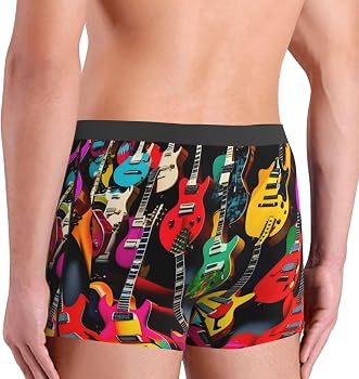 ZISHAK Colorful Guitar Print Essential Boxer Briefs,Elasticated