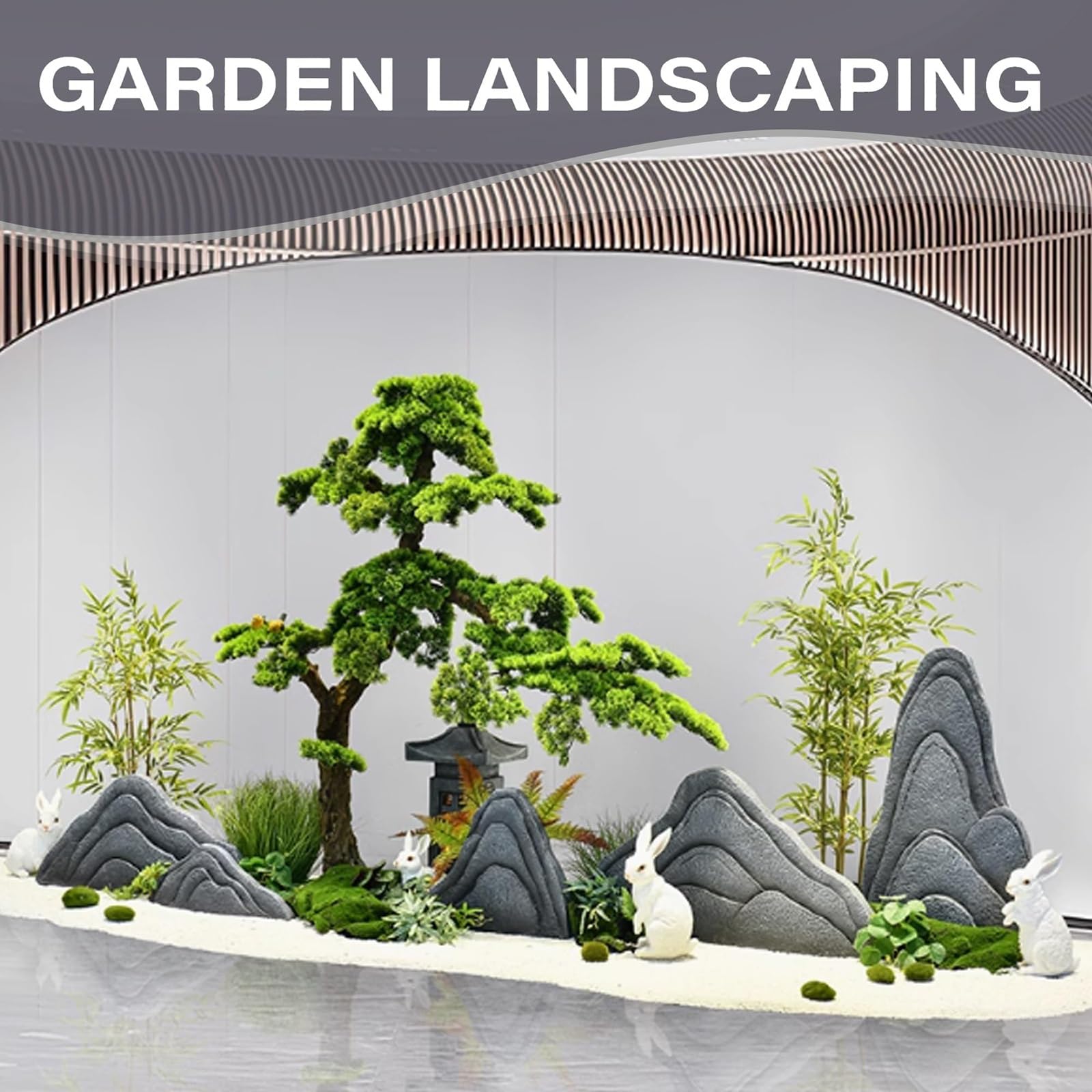 Rocce Finte Solide, Pietre Finte for Abbellire Esterni, Massi Artificiali in Fibra di Vetro for Recinzione Paesaggistica, Rocce Artificiali for Prati, Decorazioni for Giardini(100x13x47cm)