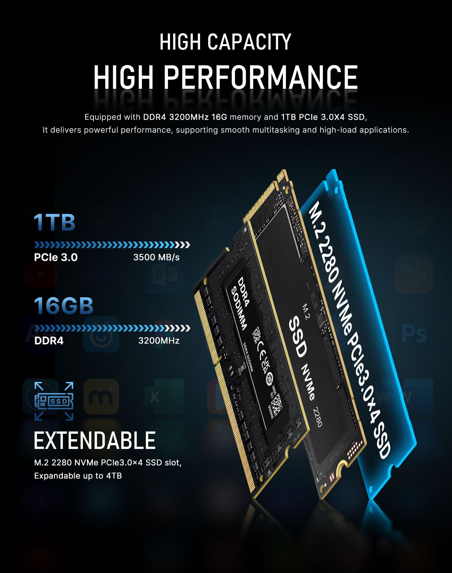 BOSGAME E5 Mini PC per casa e ufficio, Ryzen 5300U (supera 4300U, fino a 3,8 GHz), 16 GB RAM DDR4, SSD NVMe da 1 TB, mini desktop PC, triplo display 4K, doppia LAN 2,5G, WiFi 5, BT5.0, mini computer
