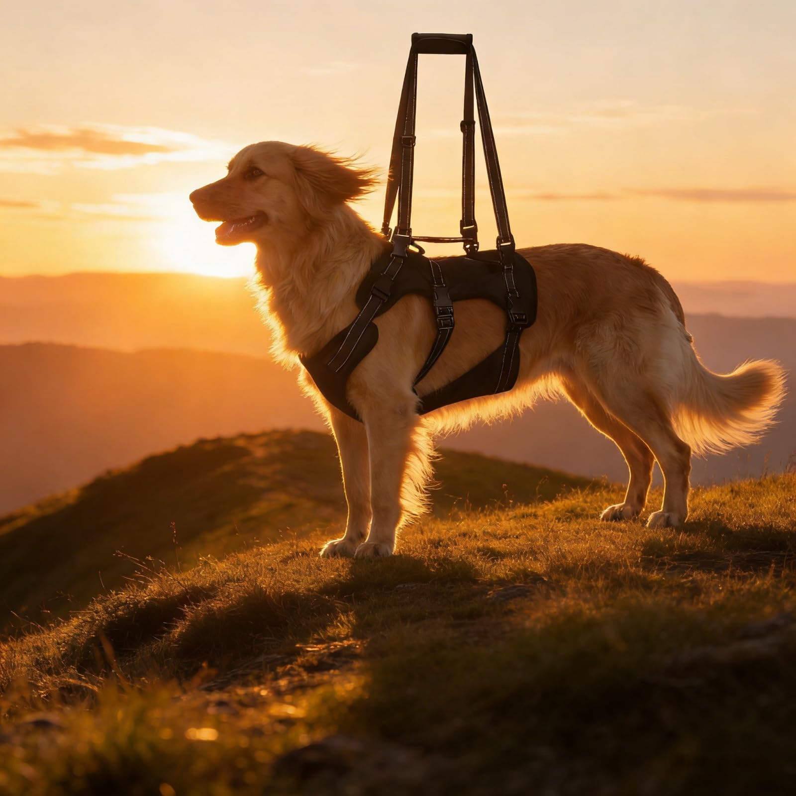 BENCMATE Arnés de elevación para perro, correa de recuperación ajustable con tiras reflectantes cosidas, chaleco de rehabilitación para perros, chaleco transpirable para ancianos, discapacitados,