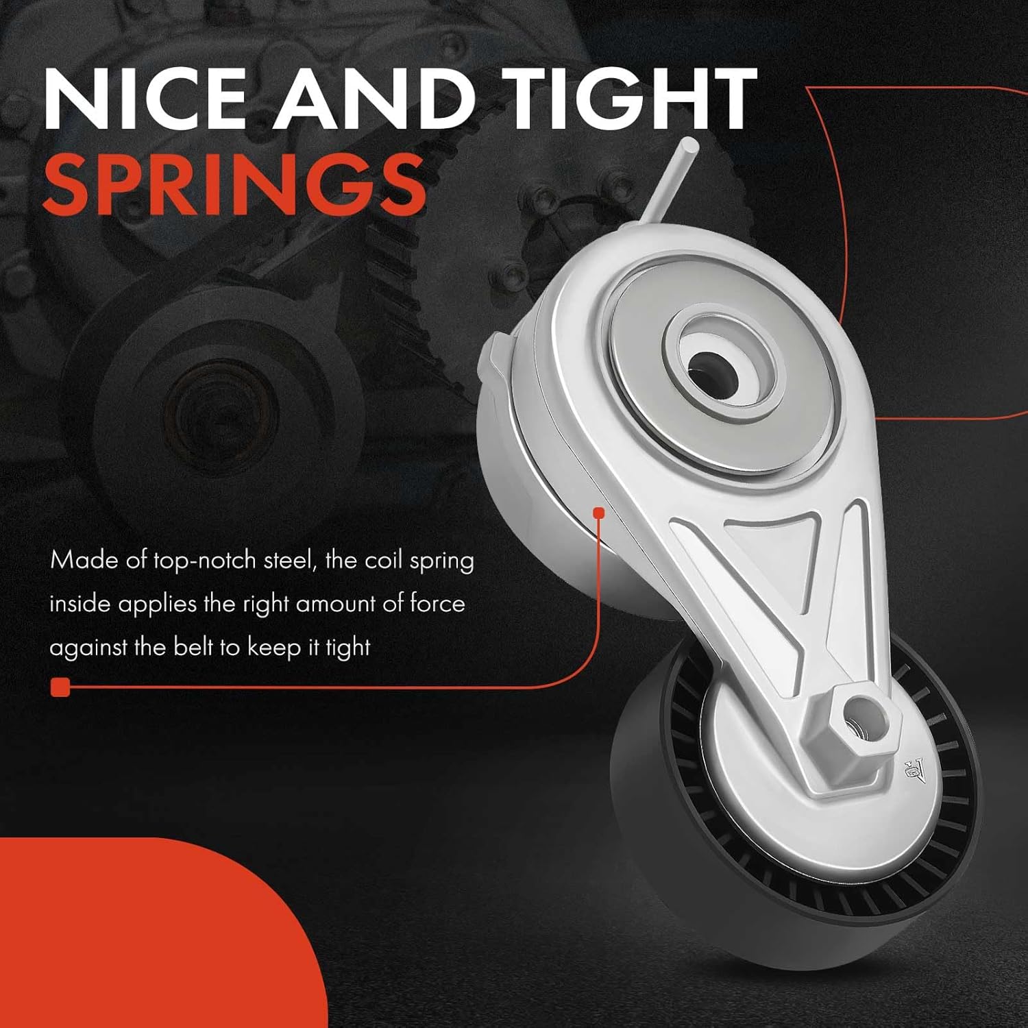 A-Premium Belt Tensioner Assembly with Pulley Compatible with Audi A4 A4 Quattro 2009-2012, A5 A5 Quattro 2010-2012, Q5 2011-2012, 2.0L, Replace# 06H903133G