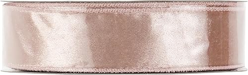 Miniatura 9 de MEEDEE Cinta de terciopelo de color oro rosa de 1.5 pulgadas, cinta de terciopelo con alambre de 25 yardas, carrete de cinta de terciopelo