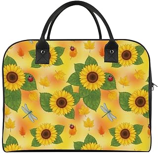 Weekender Overnight Duffel Bag Yellow Sunflower Lightweight Travel Business Trip Tote Bag for Women