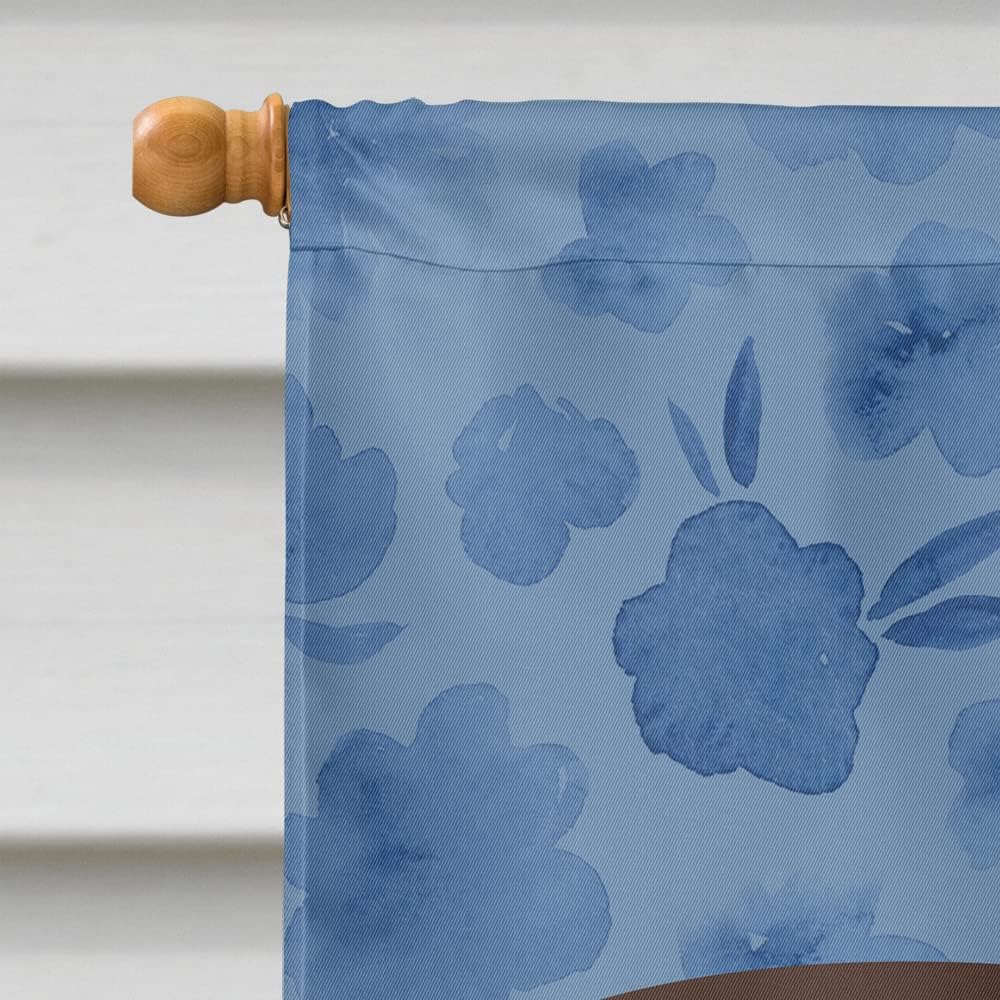 Caroline's Treasures CK6072CHF Chocolate Labrador Retriever Welcome House Flag Large Porch Sleeve Pole Decorative Outside Yard Banner Artwork Wall Hanging, Polyester, House Size, Multicolor