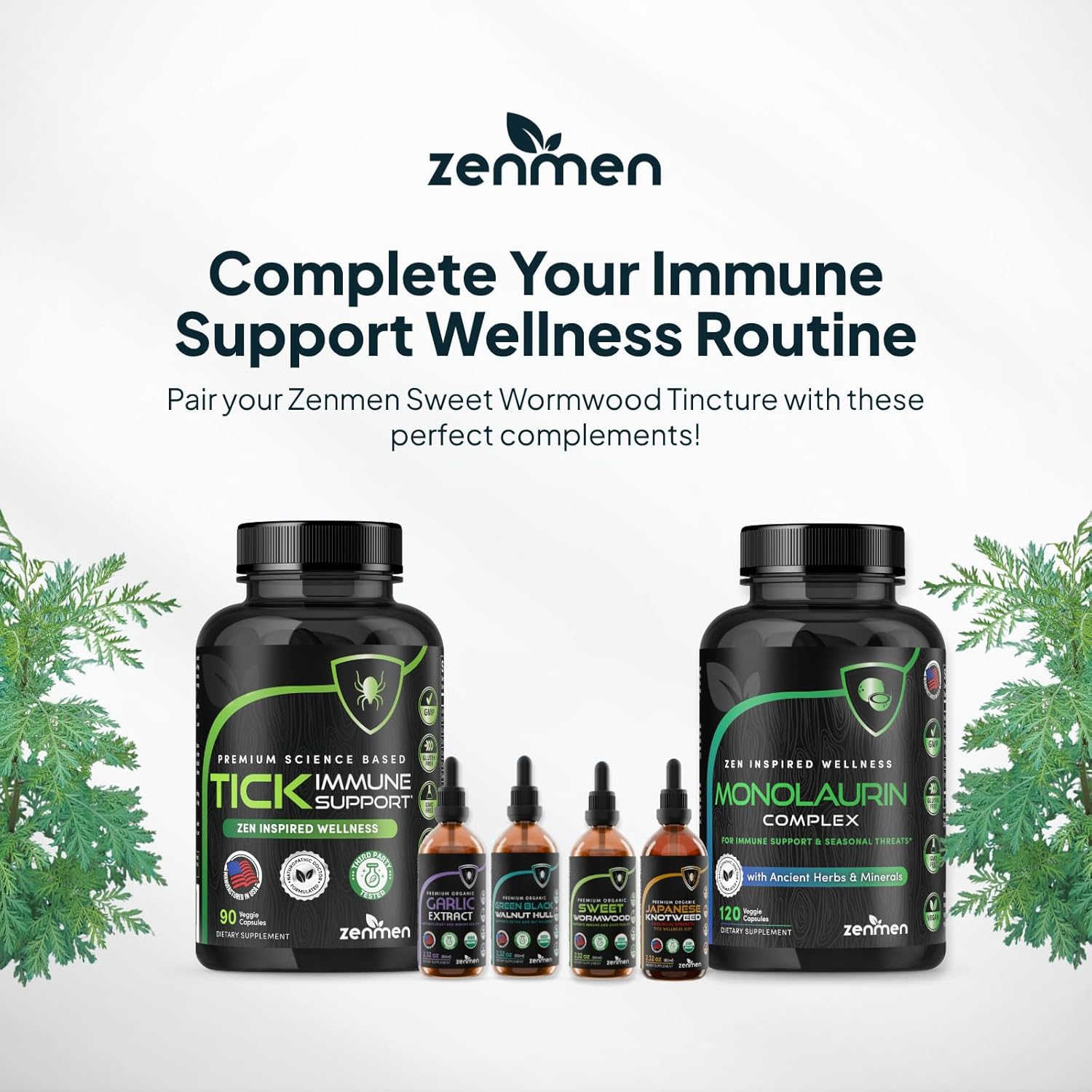 Zenmen Organic Sweet Wormwood (Artemisia Annua) Extract- Immune Support and Source of Antioxidants - 2.32 fl oz / 60ml, Vegan, Manufactured in The USA - Image 8