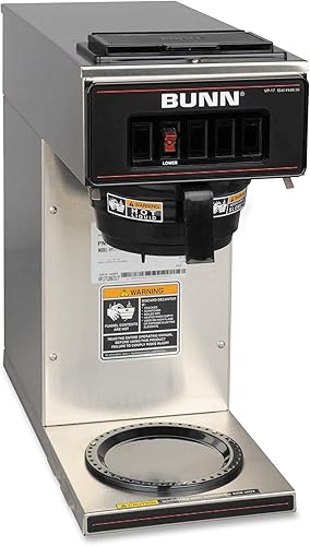 Miniatura 3 de BUNN 133000001 VP17-1SS - Cafetera Pourover con 1 calentador acero inoxidable plata filtros de café comerciales estándar y de 12 tazas 1000 unidades