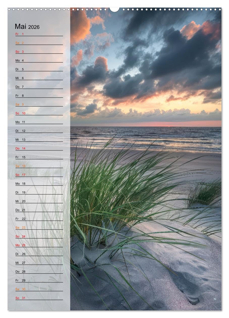 Maritim, Deutschlands Küsten (Wandkalender 2026 DIN A2 hoch), CALVENDO Monatskalender: Ein Terminplaner, der Platz zum Träumen lässt. (CALVENDO Natur)