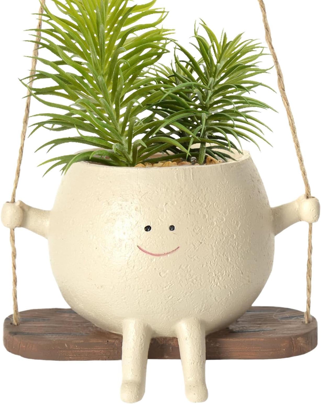 Swing Face Planter Pot Resin Wall Planter for Indoor Outdoor Plants, Flower Pot