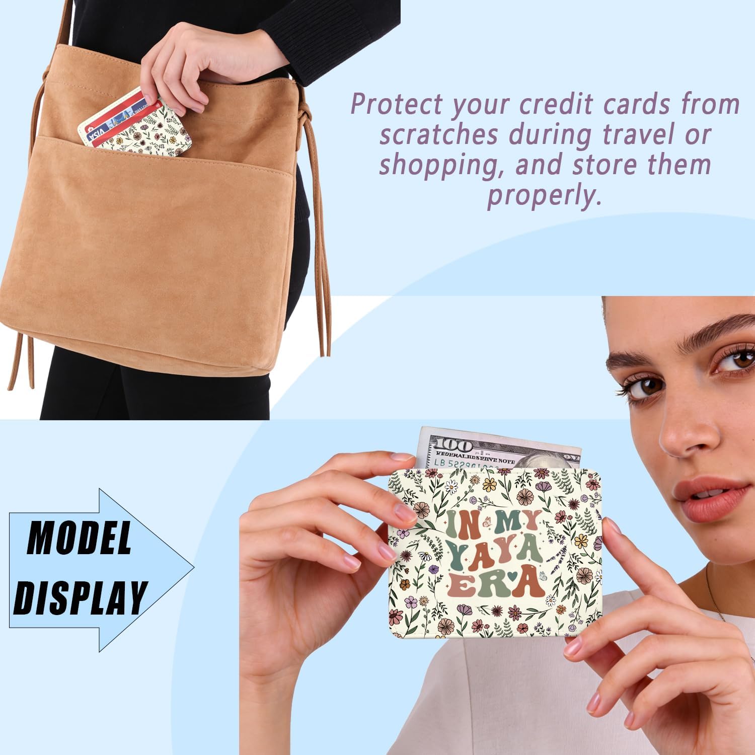 ENSIANTH In My Yaya Era Credit Card Holder Yaya Gift Grandma Gift New Grandma -Mother’s Day - Nana -Meme - Nana Card Wallet (Yaya CH)