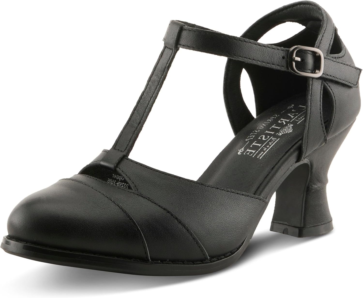 Spring Step L'Artiste Altamira T-Strap Heels | Baroque-Inspired Leather Pumps with Cutout Details