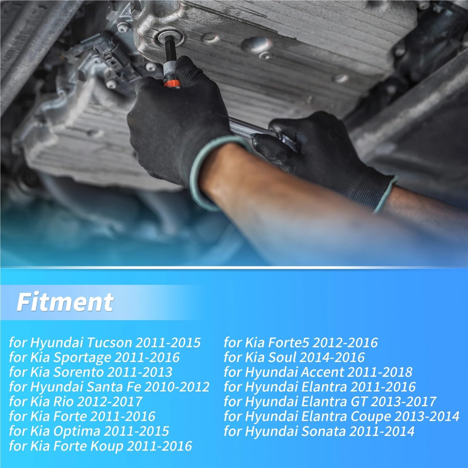 Miska olejowa do auta‌ Zestaw uszczelek miski olejowej automatycznej skrzyni biegów Pasuje do Hyundai Accent 2011-2018 4528026100 Miska spod silnika‌