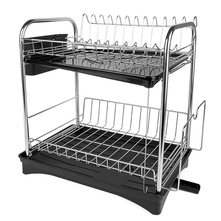 ステンレス製二段食器ラック Amazon｜食器 水切りかご 2段式水切りラック バスケット