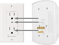 Vista 7 de Cable Matters Paquete de 3 tomas de corriente individuales con interruptor de encendido y apagado en blanco y paquete de 2 tomas de corriente de 3
