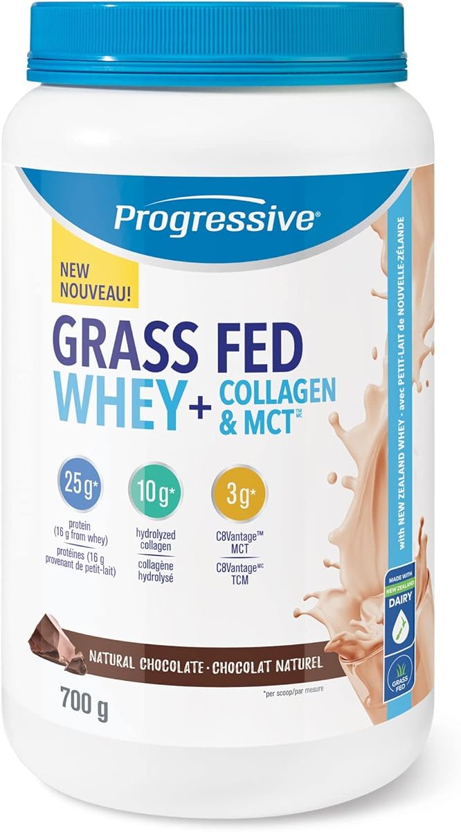 Progressive Progressive Grass Fed whey + Collagen & Mct Oil Protein Powder, Chocolate Flavour, 700 gram