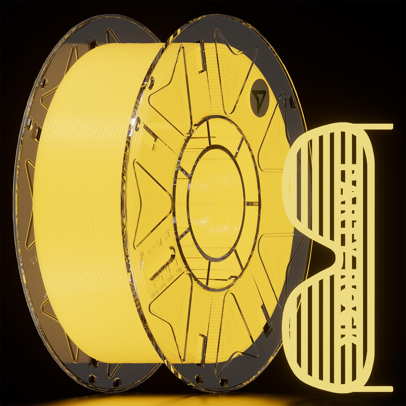 Creality PLA Filament Glow in the Dark 1KG,Yellow, 1-Pack