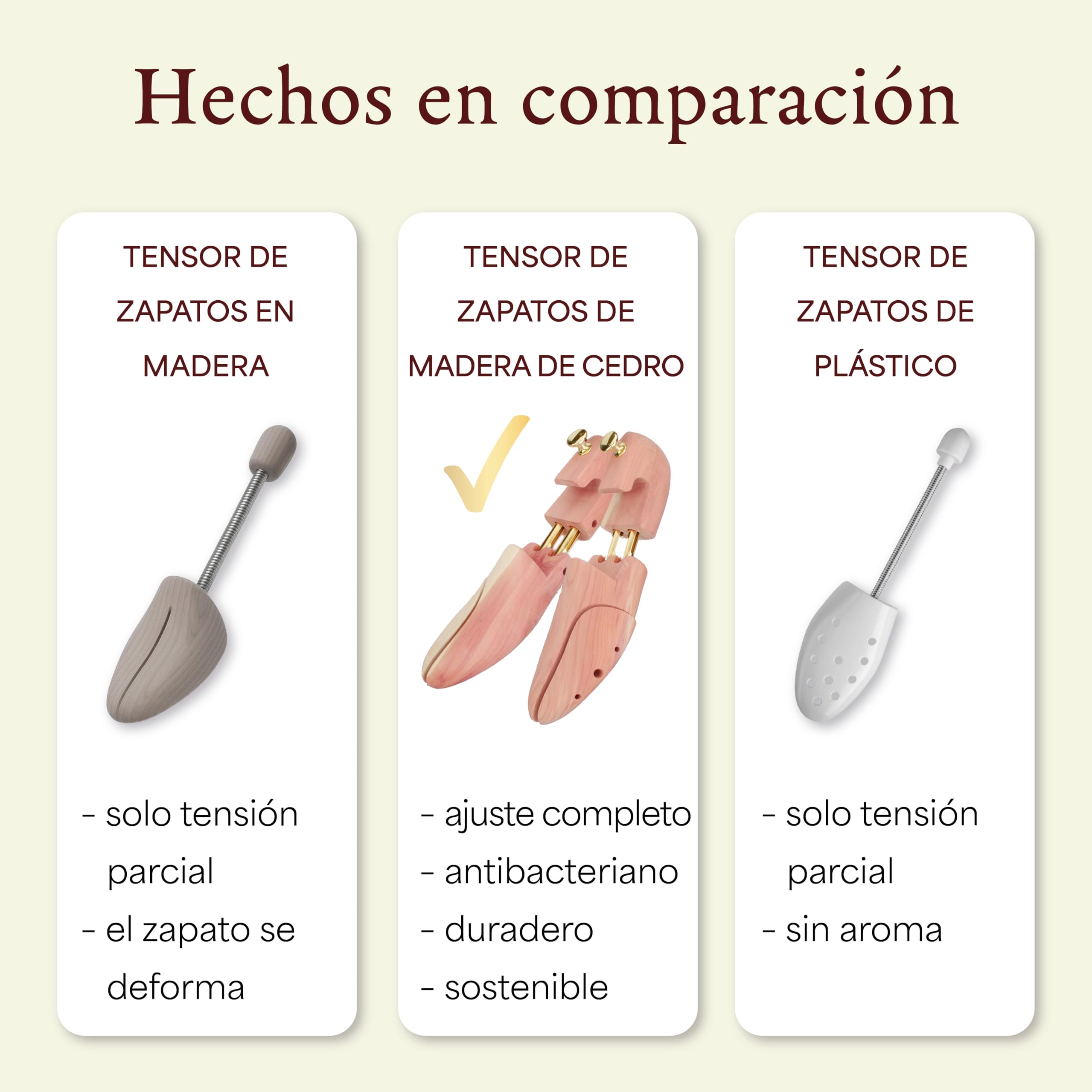 Langer & Messmer Hormas para zapatos de madera de cedro tamaño 34-50 1, 2 o 5 pares