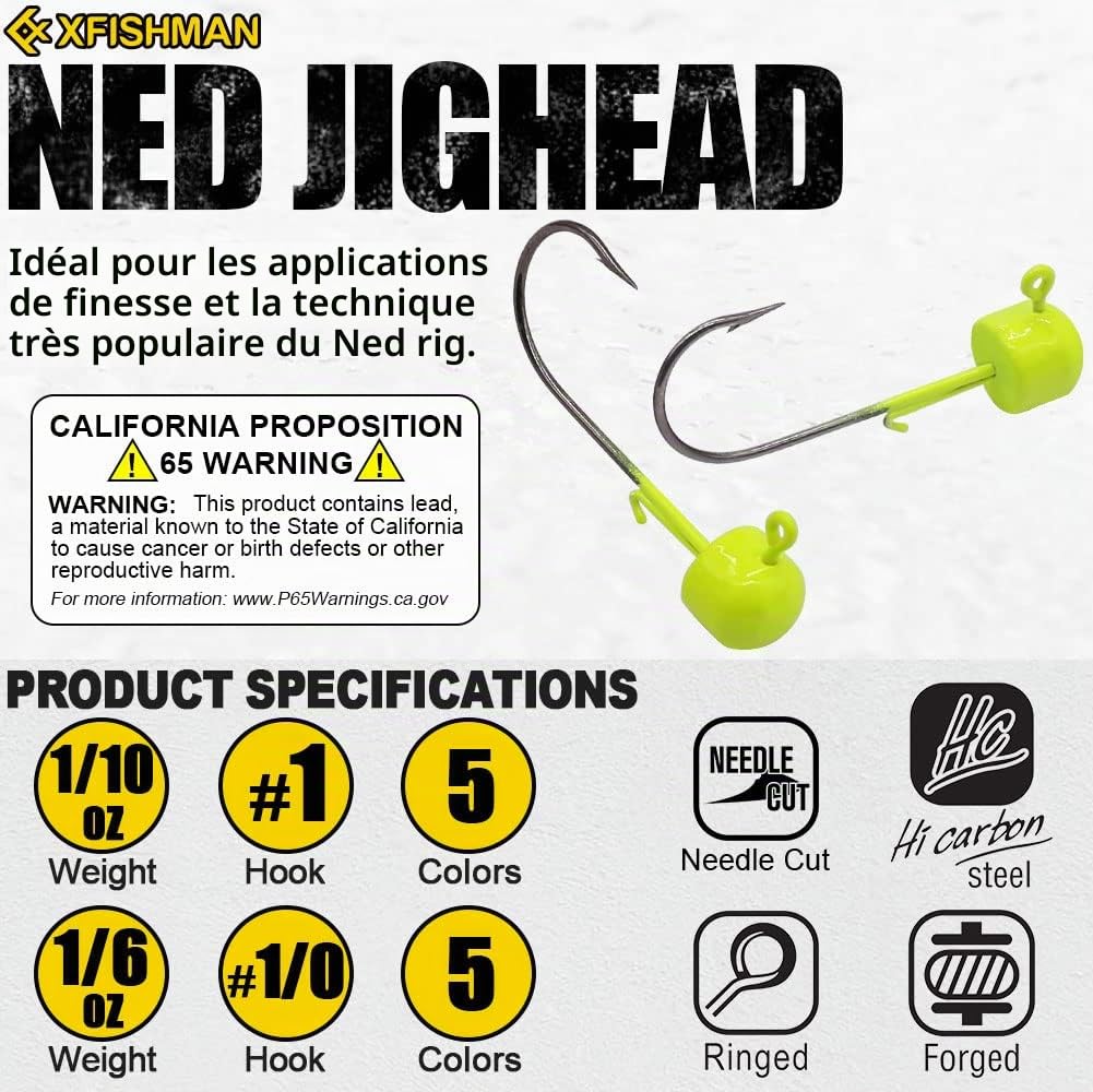 Ned-Rig-Kit-Finesse-Baits-Leurres en Plastique Souple pour Bar Bâton Swimbait Minnow Crawfish Leurres Shroom Ned Jig Head Kit