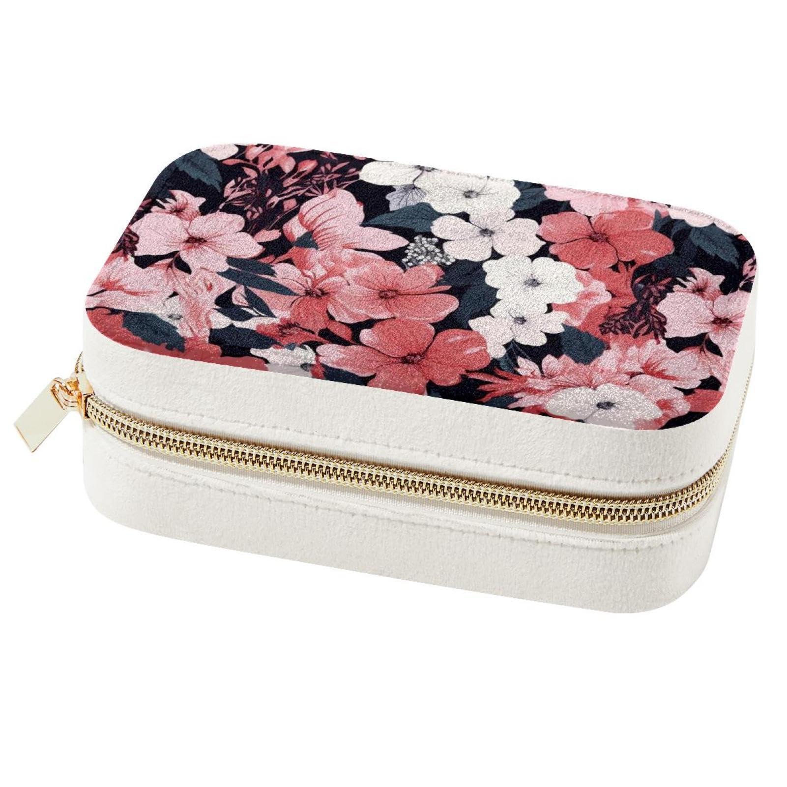 Boîte à bijoux florale G haut de gamme et coffret de rangement précieux pour femme