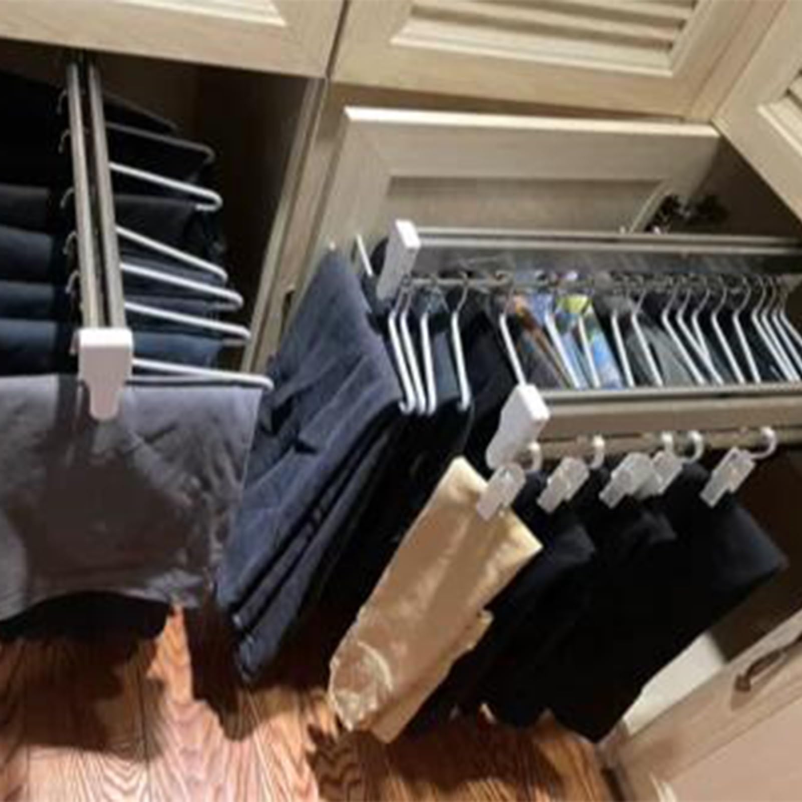 Perchero extraíble para ropa, barra extensible para armario, se utiliza para guardar pantalones y ropa, ahorro de espacio, capacidad de carga de 25 kg (700 mm / 27.56in)