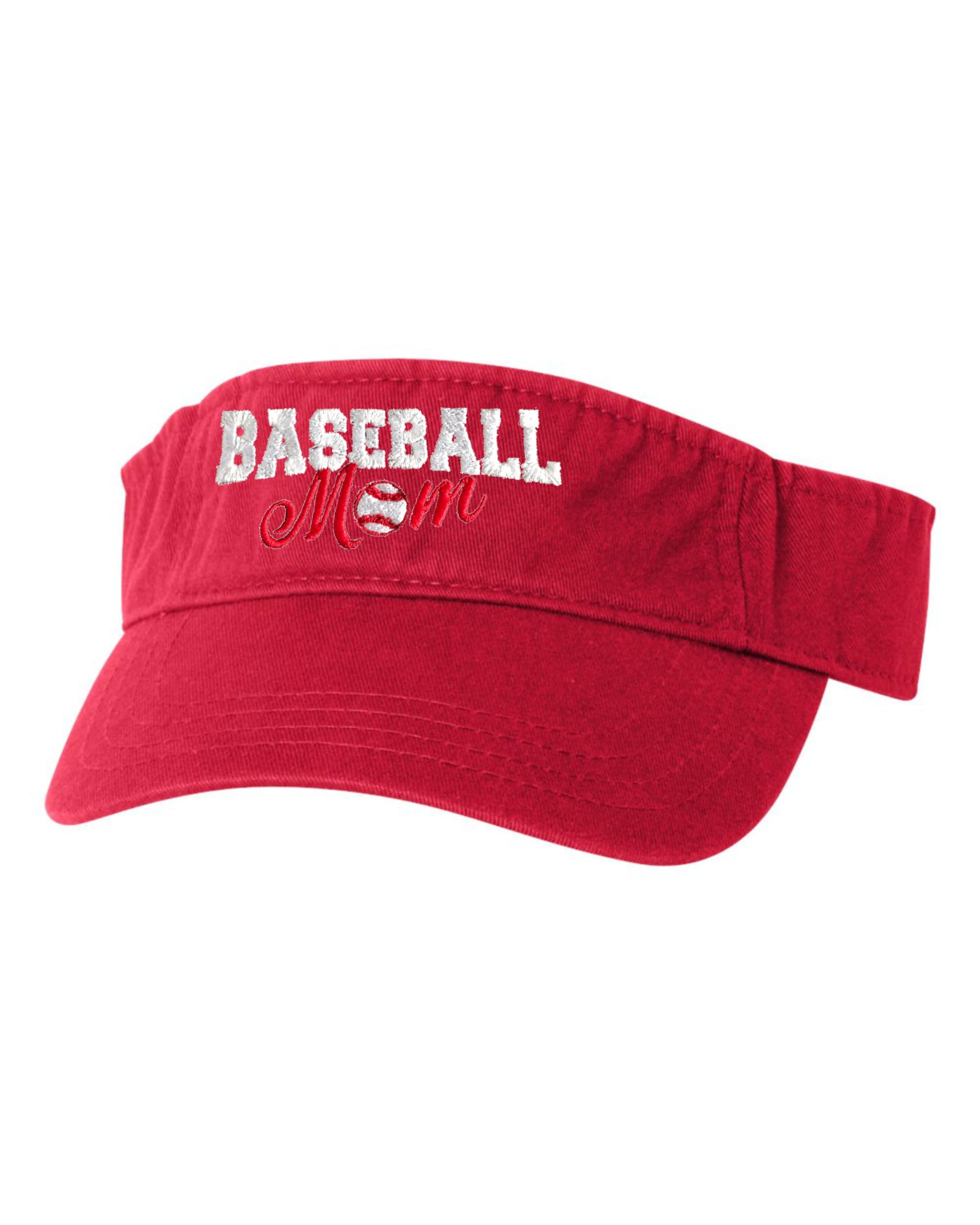 Go All Out Adult Baseball Mom Embroidered Visor Dad Hat
