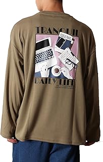 [valletta] バレッタ レトロプリント 長袖 Tシャツ メンズ 刺繍 イラスト バックプリント 80s 80年代 プリント Tシャツ ストリート 韓国系 古着系